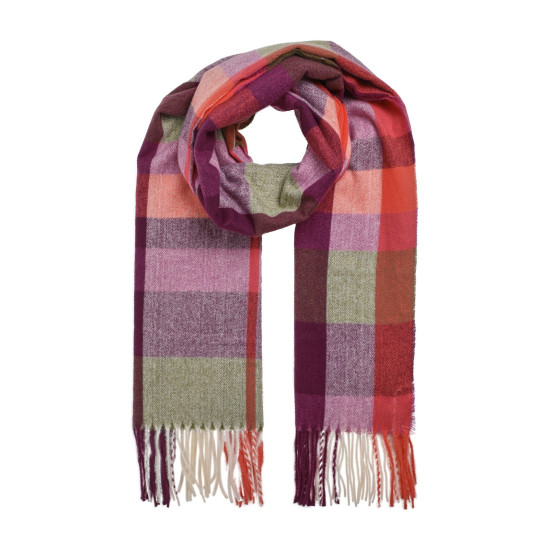 Weird Fish Badida Brushed Check Scarf - Beet