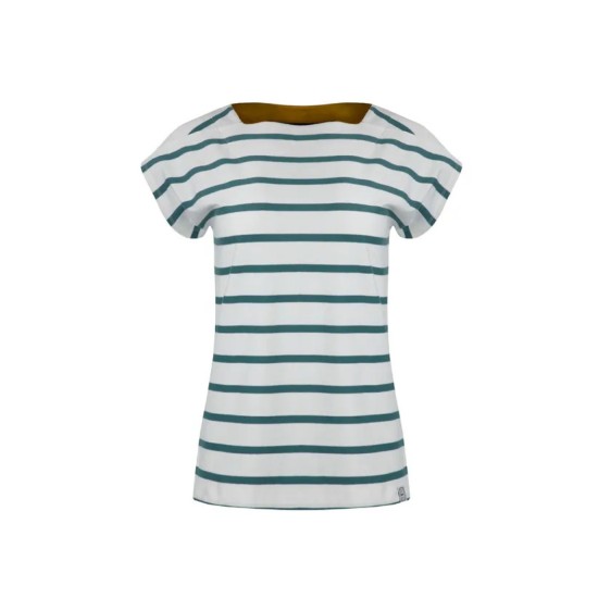 Weird Fish Bowe Striped Jersey T-Shirt - Mineral Blue