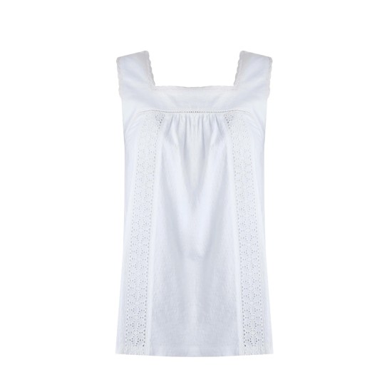 Weird Fish Chelle Jersey Square Neck Vest - White