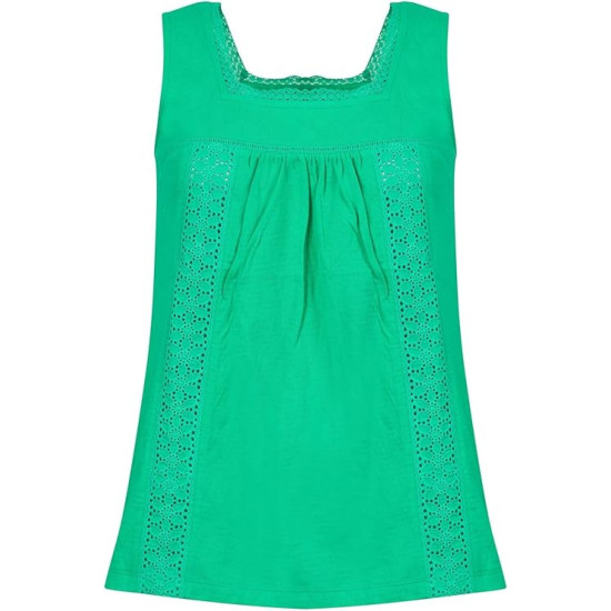 Weird Fish Chelle Square Neck Jersey Vest - Gum Drop Green