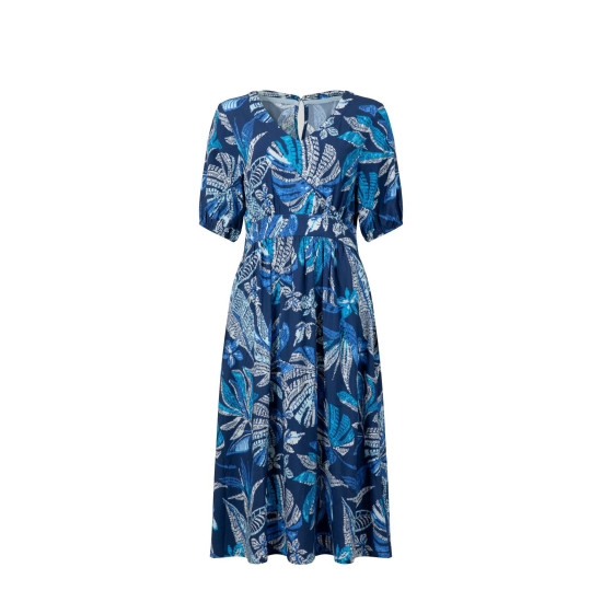 Weird Fish Dilsha Printed Midi Dress - Blue Indigo