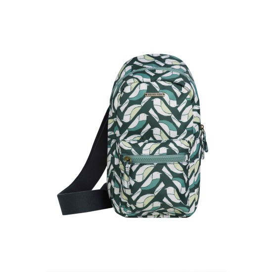 Weird Fish Hanni Printed Crossbody Bag - Cedar Green