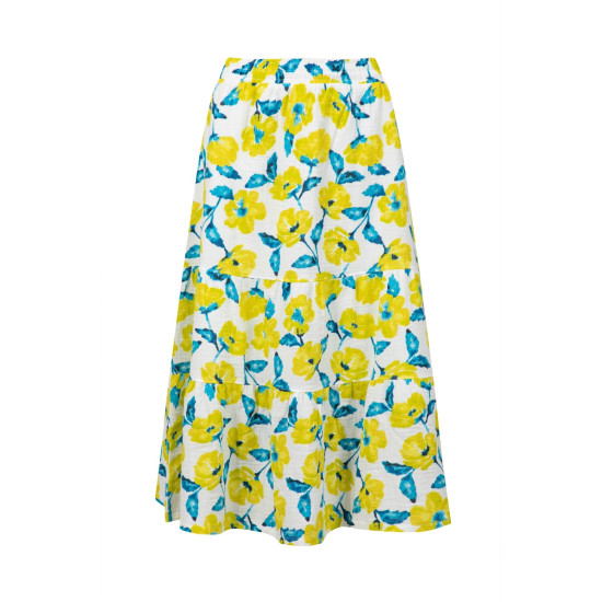 Weird Fish Harini Double Cloth Midi Skirt - Sunshine Yellow