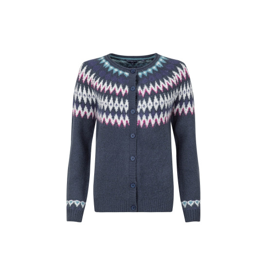 Weird Fish Hatty Fair Isle Cardigan - Navy