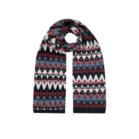 Weird Fish Heathfield Fair Isle Scarf - Navy