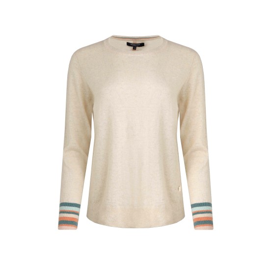 Weird Fish Kinga Lightweight Knit Jumper - Light Cream