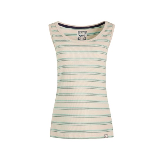 Weird Fish Luna Ribbed Stripe Vest - Mineral Blue