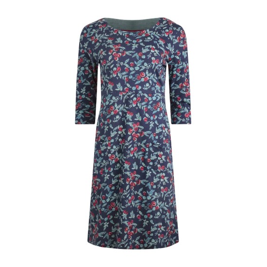 Weird Fish Markle Organic Cotton Sparkle Jersey Dress Midnight