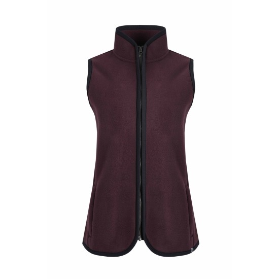 Weird Fish Mikayla Recycled Polar Fleece Gilet - Dark Wine