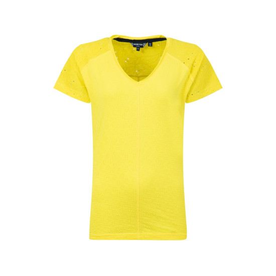 Weird Fish Milne Jersey Dobby T-Shirt - Yellow Iris