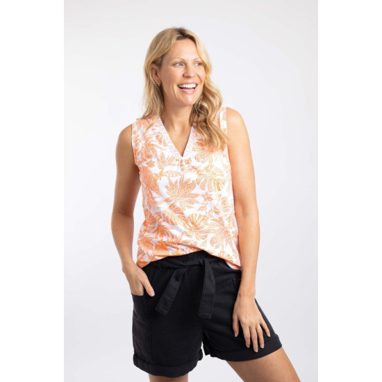 Weird Fish Nonno Printed Jersey Vest - Sorbet