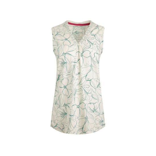 Weird Fish Nonno Printed Jersey Vest - Viridis