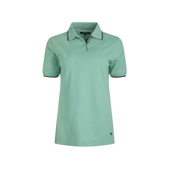 Weird Fish Pammie Pique Polo Shirt - Aqua Marine