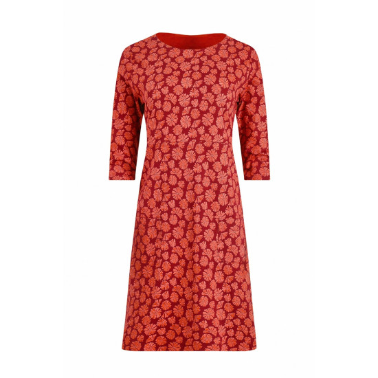 Weird Fish Starshine Organic Cotton Jersey Dress - Garnet