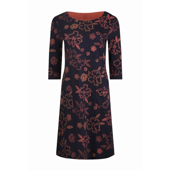 Weird Fish Starshine Organic Jersey Dress - Nightshade