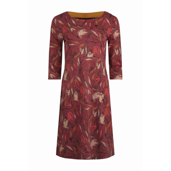 Weird Fish Starshine Organic Jersey Dress - Rhubarb