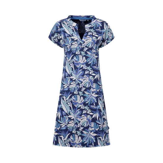 Weird Fish Suffolks Printed Jersey Dress - Blue Indigo
