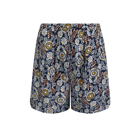Weird Fish Sundance Eco Viscose Printed Shorts - Navy
