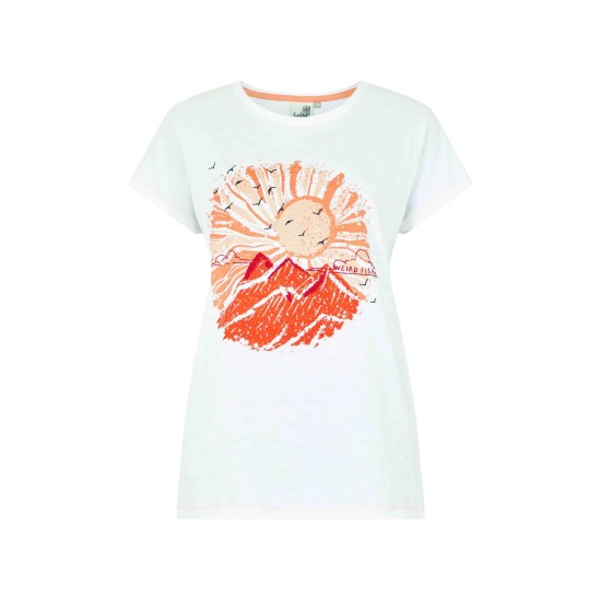 Weird Fish Sundown Organic Cotton Slub T-Shirt - White