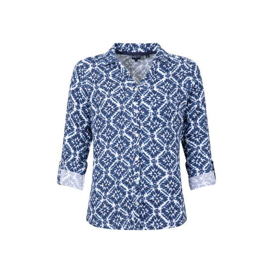 Weird Fish Syona Double Cloth Printed Shirt - Twilight