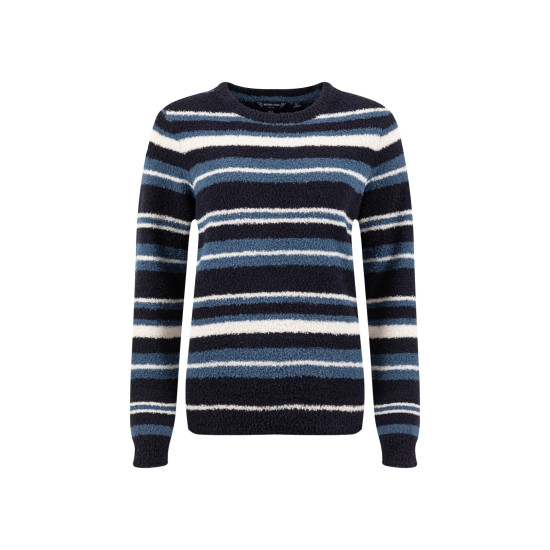 Weird Fish Wanda Cosy Knit Stripe Jumper - Ash Blue