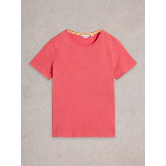 White Stuff Abbie Short Sleeve Tee in Mid Coral