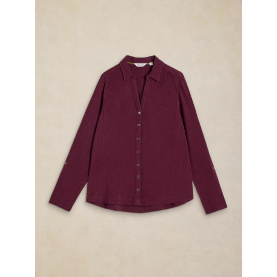 White Stuff Annie Double Cloth Shirt - Dark Plum