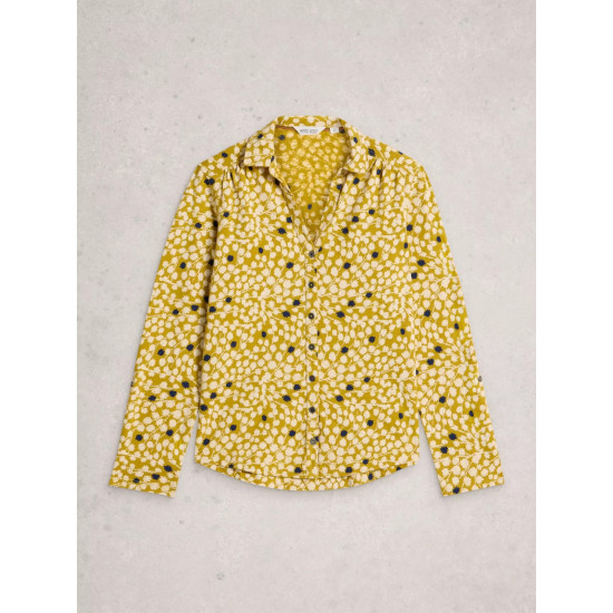 White Stuff Annie Mid Length Shirt in Chartreuse Multi