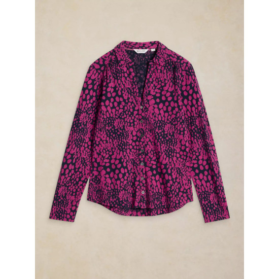 White Stuff Annie Jersey Shirt in Navy Print