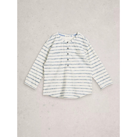 White Stuff Beth Stripe 3/4 Sleeve Shirt in Navy Multi