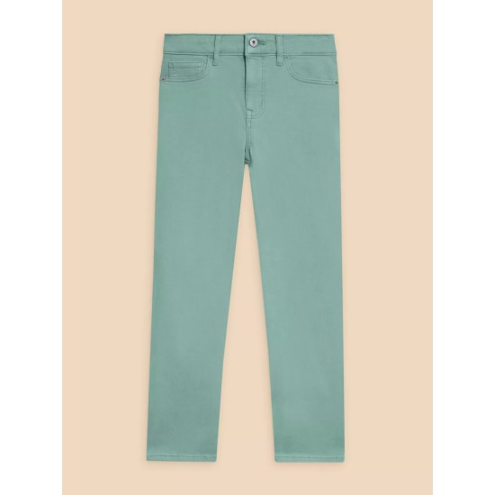 White Stuff Blake Straight Cropped Jean in Mid Teal