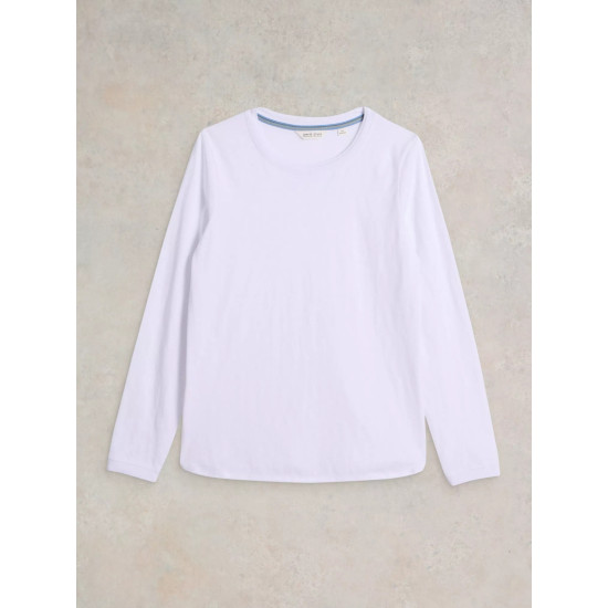 White Stuff Clara LS Tee in Brilliant White