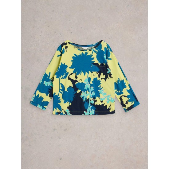 White Stuff Demi Dolman Top in Yellow Print