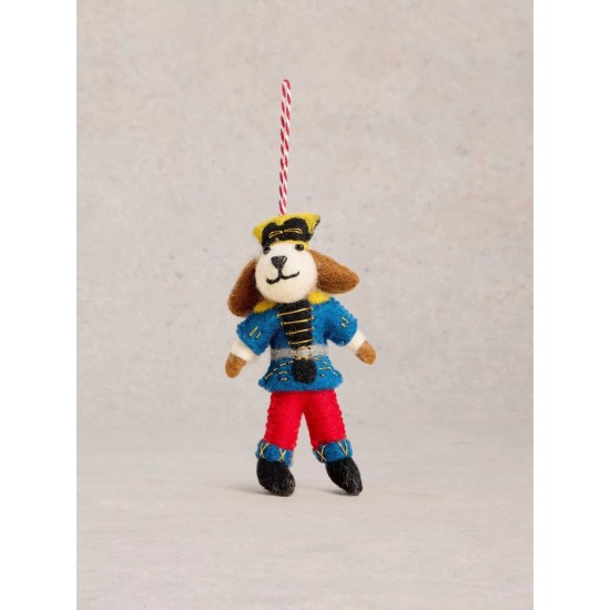 White Stuff Dog Nutcracker Hanging Dec in Red Multi