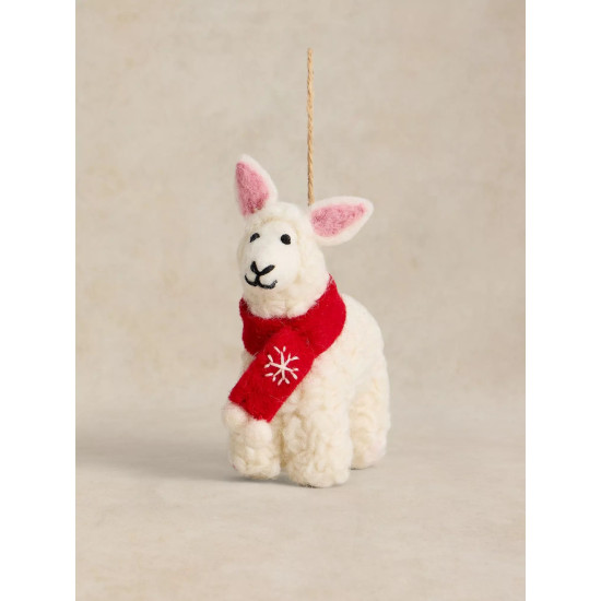 White Stuff Fluffy Llama Hanging Dec in Ivory Multi