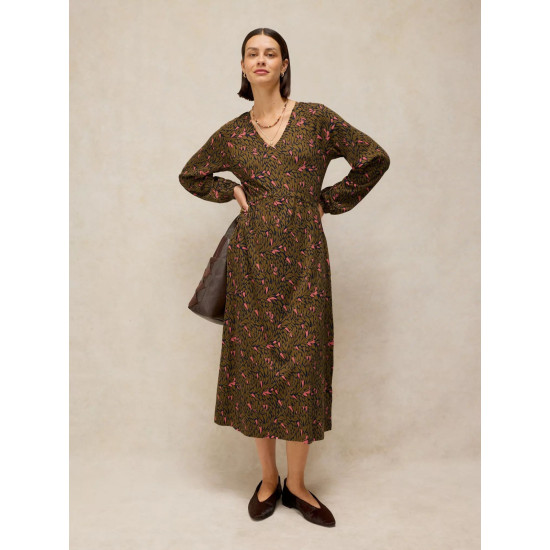 White Stuff Harper Jersey Dress in Green Print