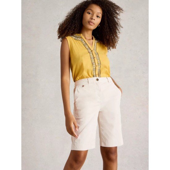 White Stuff Hayley Organic Chino Short in Natural White
