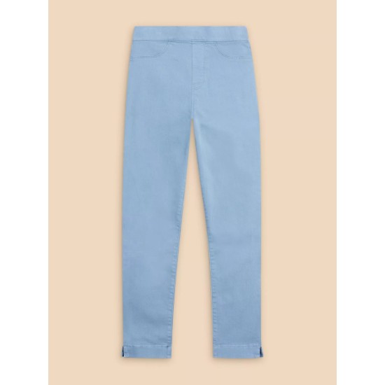 White Stuff Janey Cotton Cropped Jegging in Mid Blue