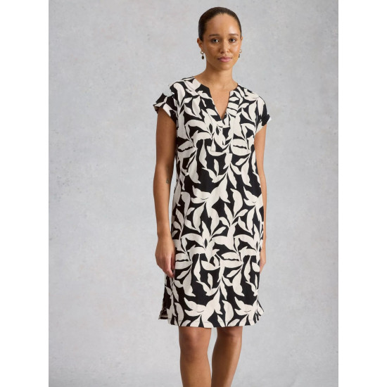 White Stuff Jilly Jersey Dress in Black Print
