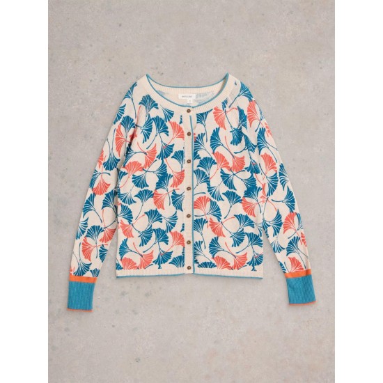 White Stuff Lulu Printed Cardi in Natural Print