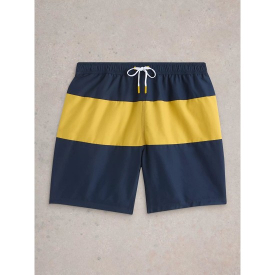 White Stuff Mens Colourblock Volley Swimshort in Navy Multi