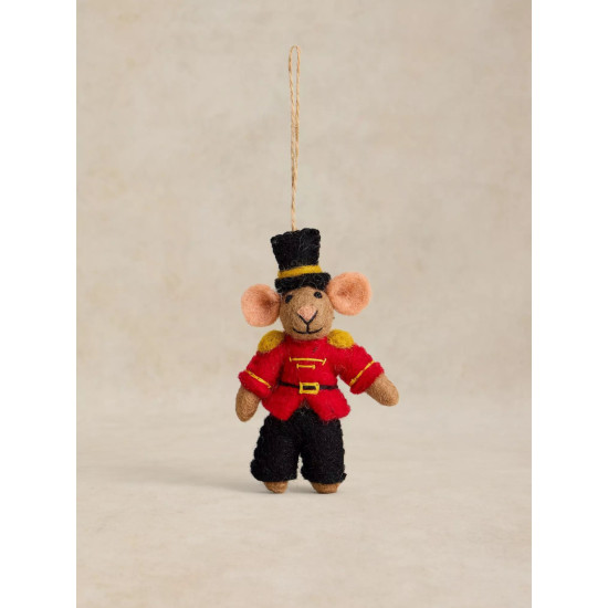 White Stuff Nutcracker Mouse Hanging Dec in Red Multi