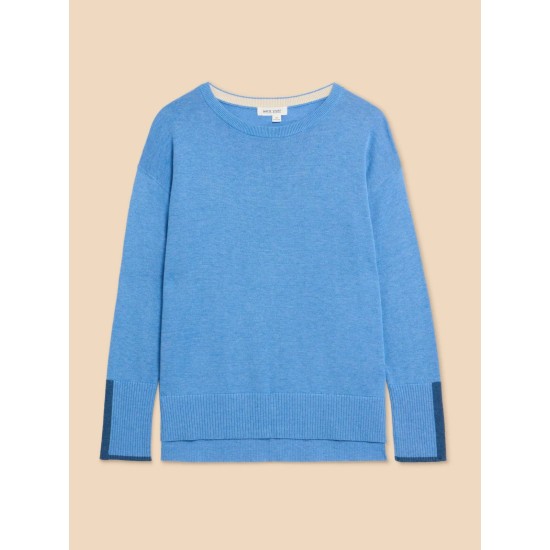 White Stuff Olive Crew Jumper in Chambray Blue