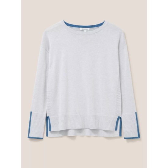 White Stuff Olive Knitted Jumper in Light Grey