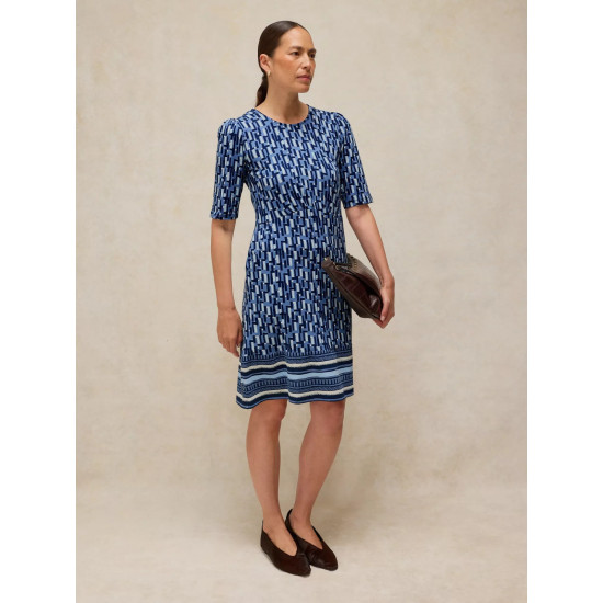White Stuff Olivia Jersey Dress in Blue Multi