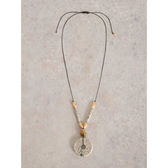 White Stuff Pampas Craft Bead Necklace in Natural Multi