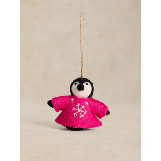 White Stuff Penguin Jumper Hanging Dec in Pink Multi