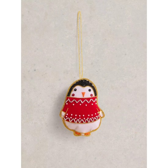 White Stuff Penguin Jumper Hanging Dec in Red Multi