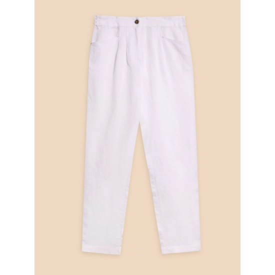 White Stuff Rowena Linen Trouser in Brilliant White