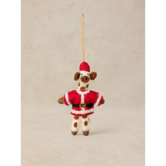 White Stuff Santa Giraffe Hanging Dec in Red Multi